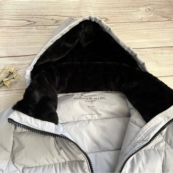 Andrew Marc Long Stretch Puffer Jacket - Picture 9 of 16